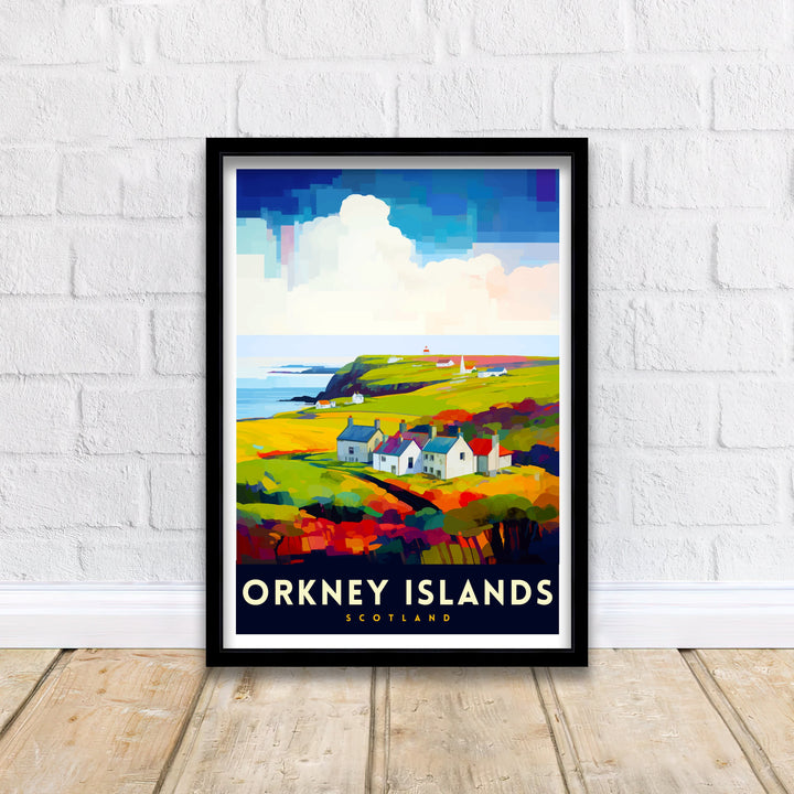 Orkney Islands Travel Poster Orkney Wall Art Scotland Poster Orkney Illustration Travel Gift for Scotland Orkney Home Decor