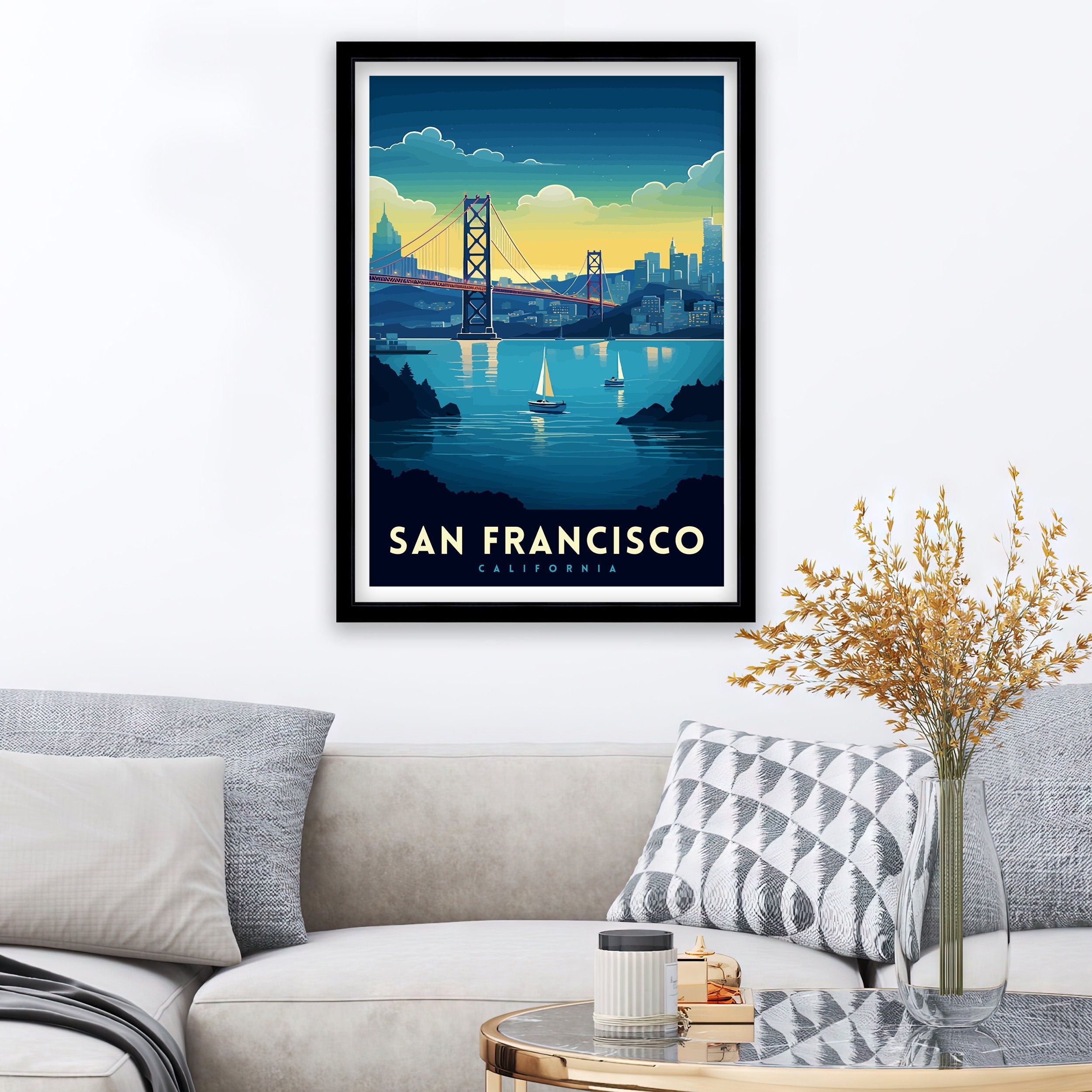 San Francisco Travel Print| San Francisco Wall Art San Francisco Home Decor San Francisco Illustration San Francisco Poster San Francisco