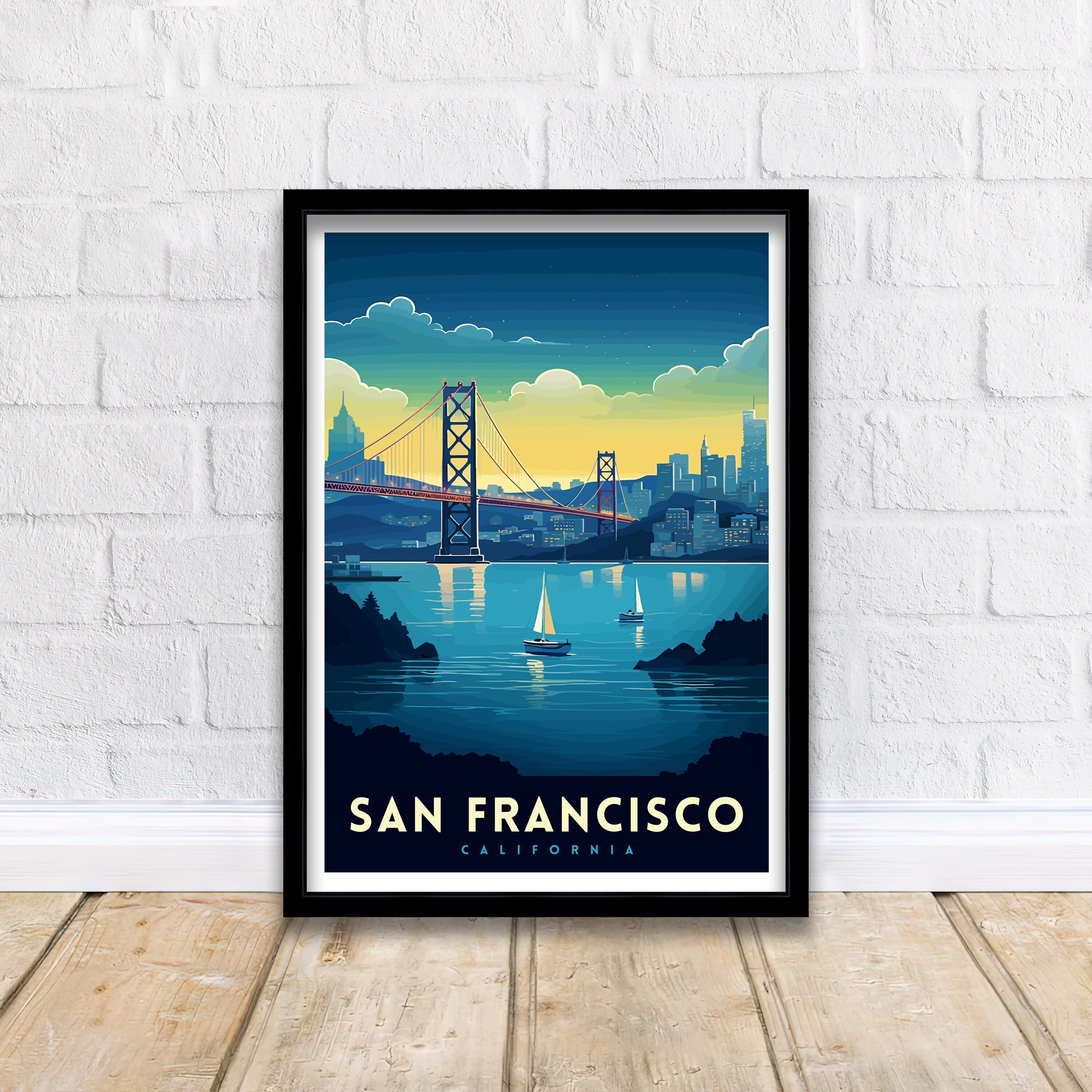 San Francisco Travel Print| San Francisco Wall Art San Francisco Home Decor San Francisco Illustration San Francisco Poster San Francisco