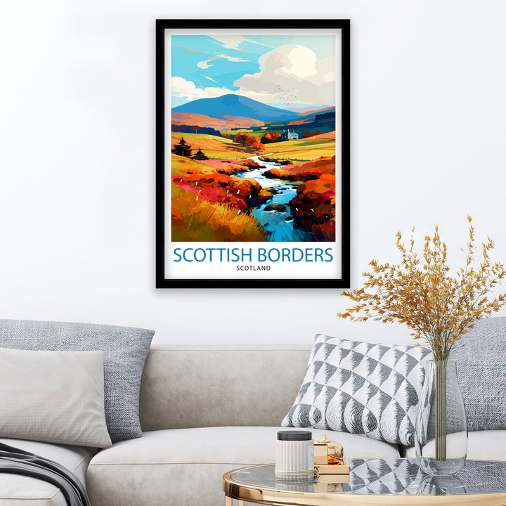 Scottish Borders Travel Poster Scottish Borders