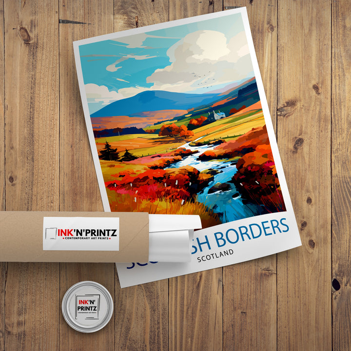 Scottish Borders Travel Poster Scottish Borders