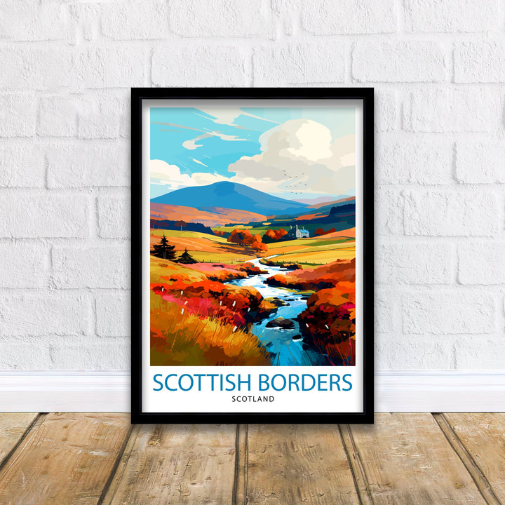 Scottish Borders Travel Poster Scottish Borders