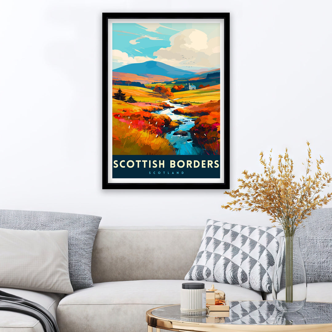 Scottish Borders Travel Poster Scottish Borders