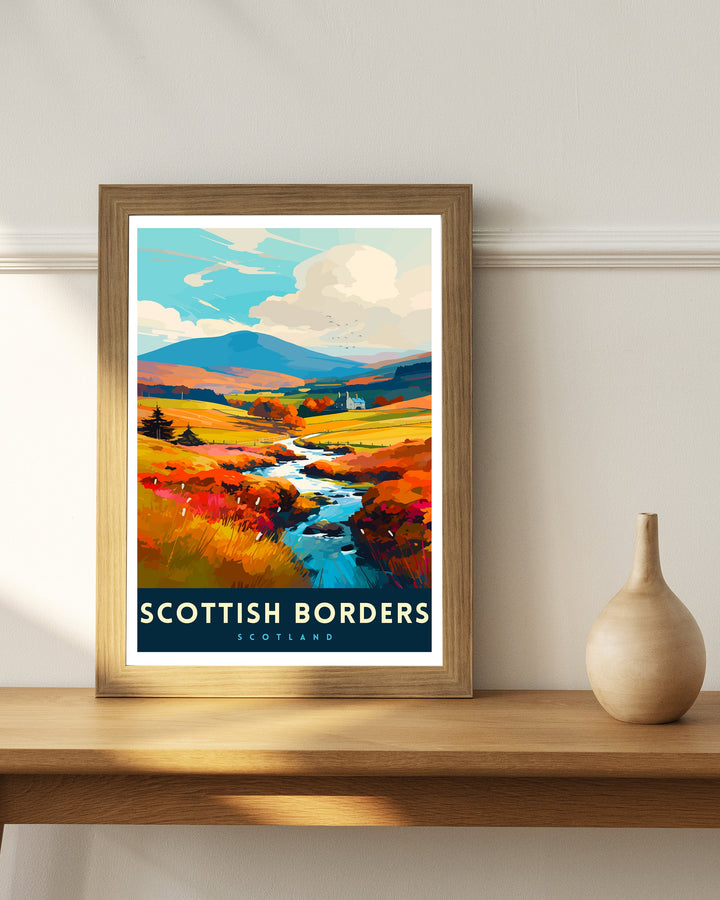 Scottish Borders Travel Poster Scottish Borders