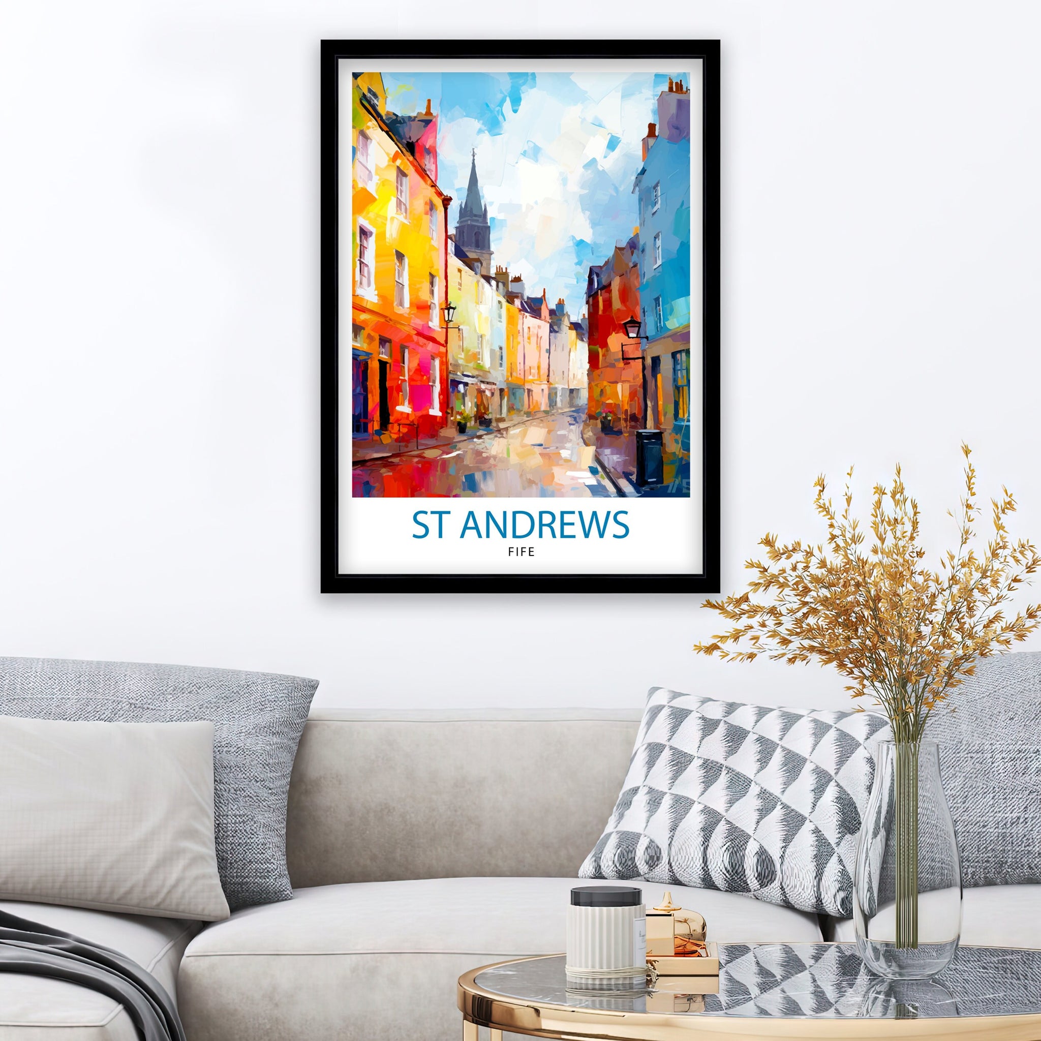 St Andrews Fife Travel Print St Andrews Wall Decor St Andrews Poster Scotland Travel Prints St Andrews Art Print St Andrews Illustration