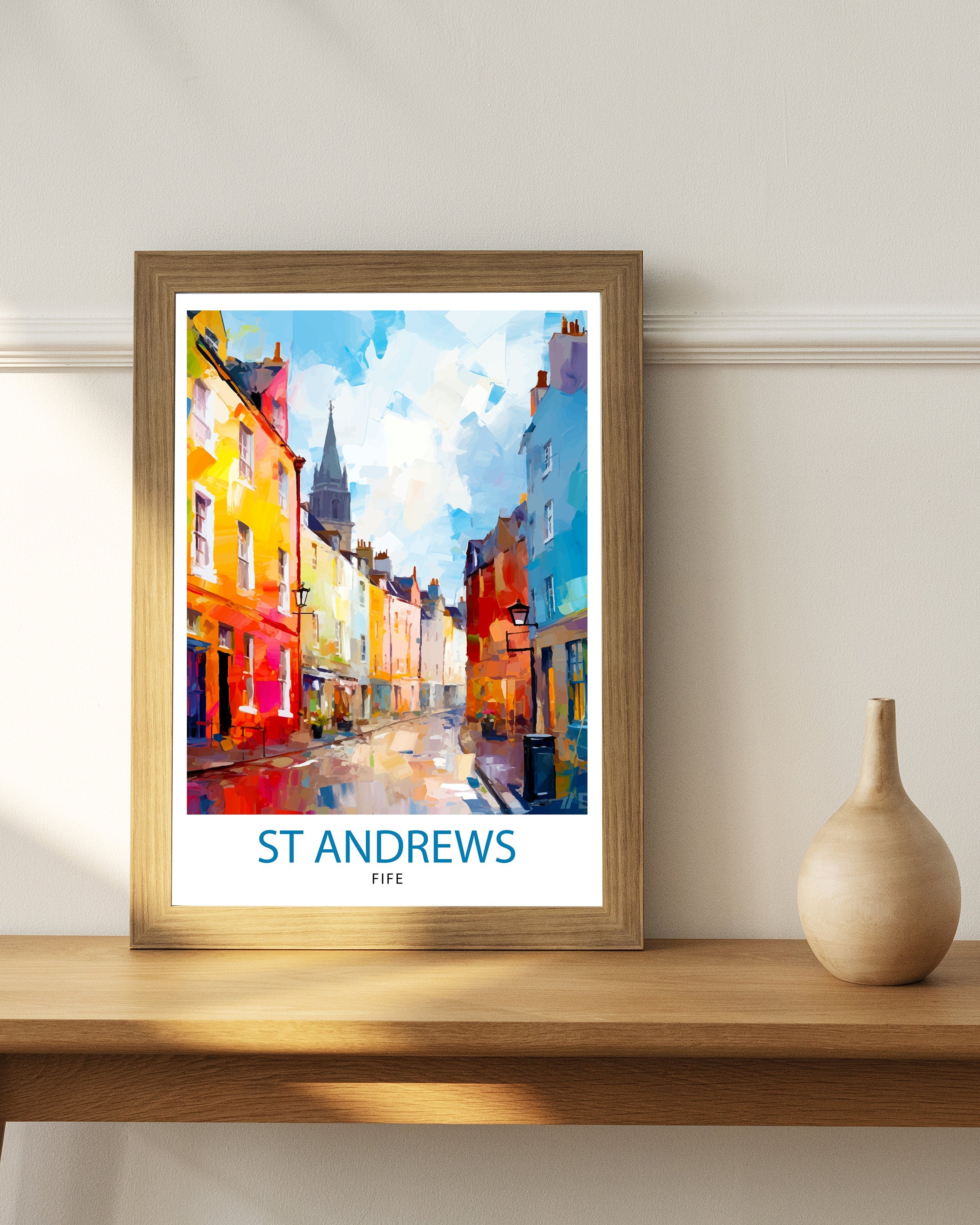 St Andrews Fife Travel Print St Andrews Wall Decor St Andrews Poster Scotland Travel Prints St Andrews Art Print St Andrews Illustration