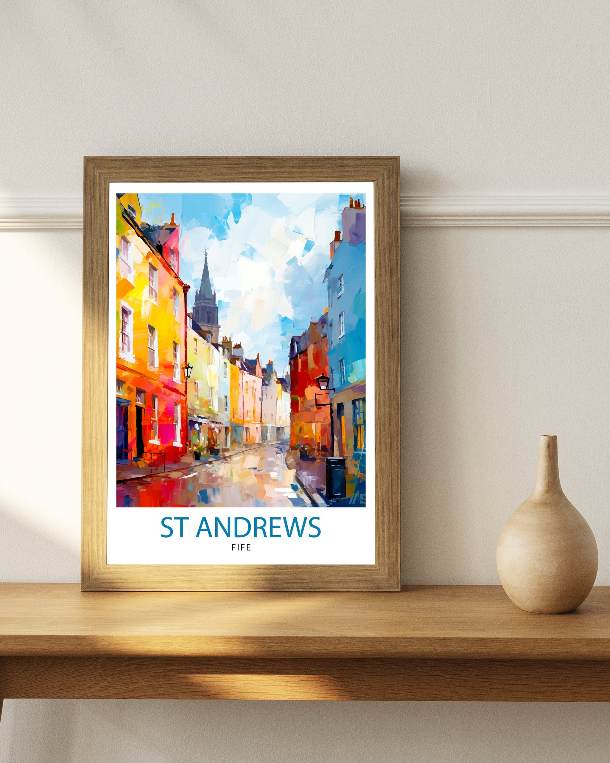 St Andrews Fife Travel Print St Andrews Wall Decor St Andrews Poster Scotland Travel Prints St Andrews Art Print St Andrews Illustration