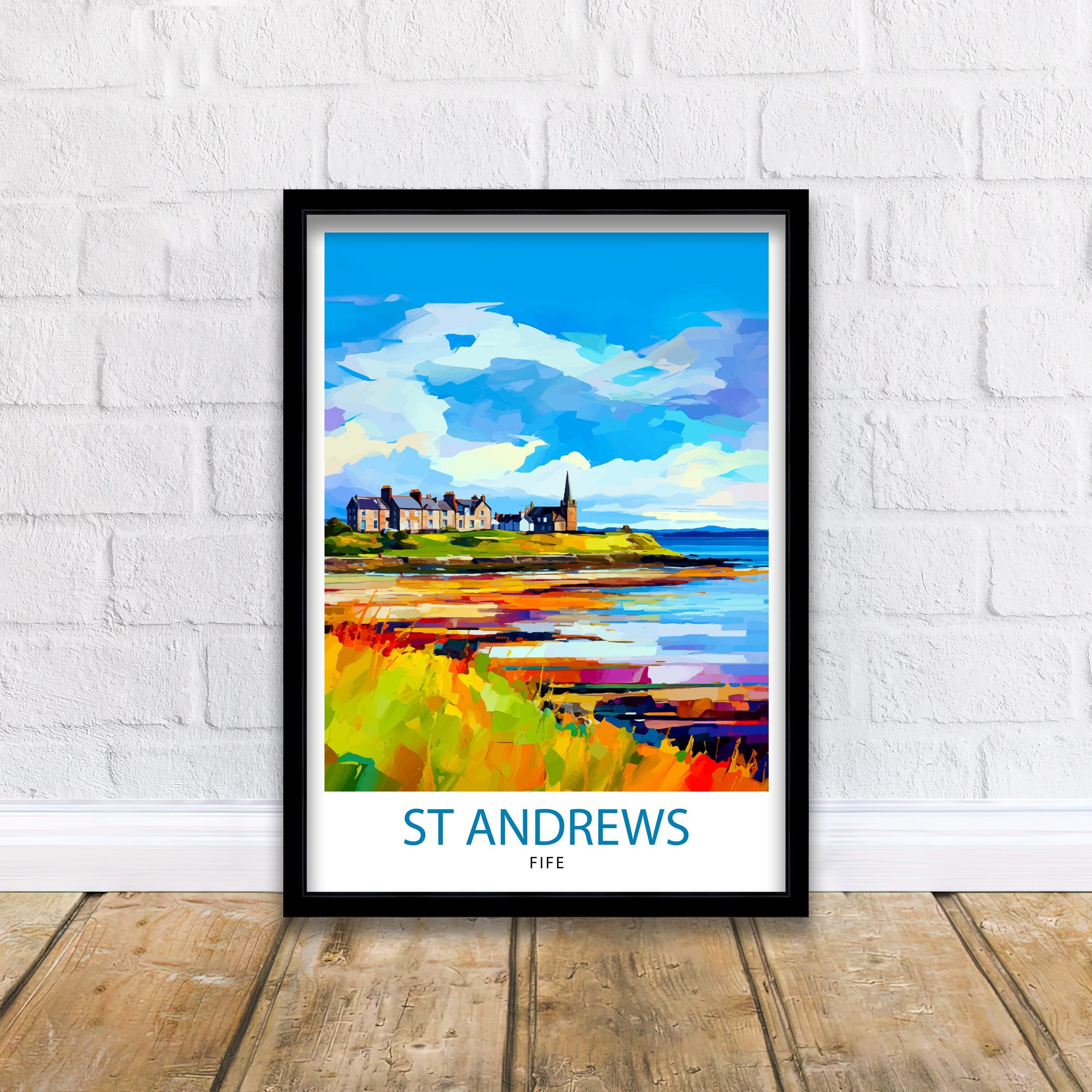 St Andrews Fife Travel Print St Andrews Wall Decor St Andrews Poster Scotland Travel Prints St Andrews Art Print St Andrews Illustration