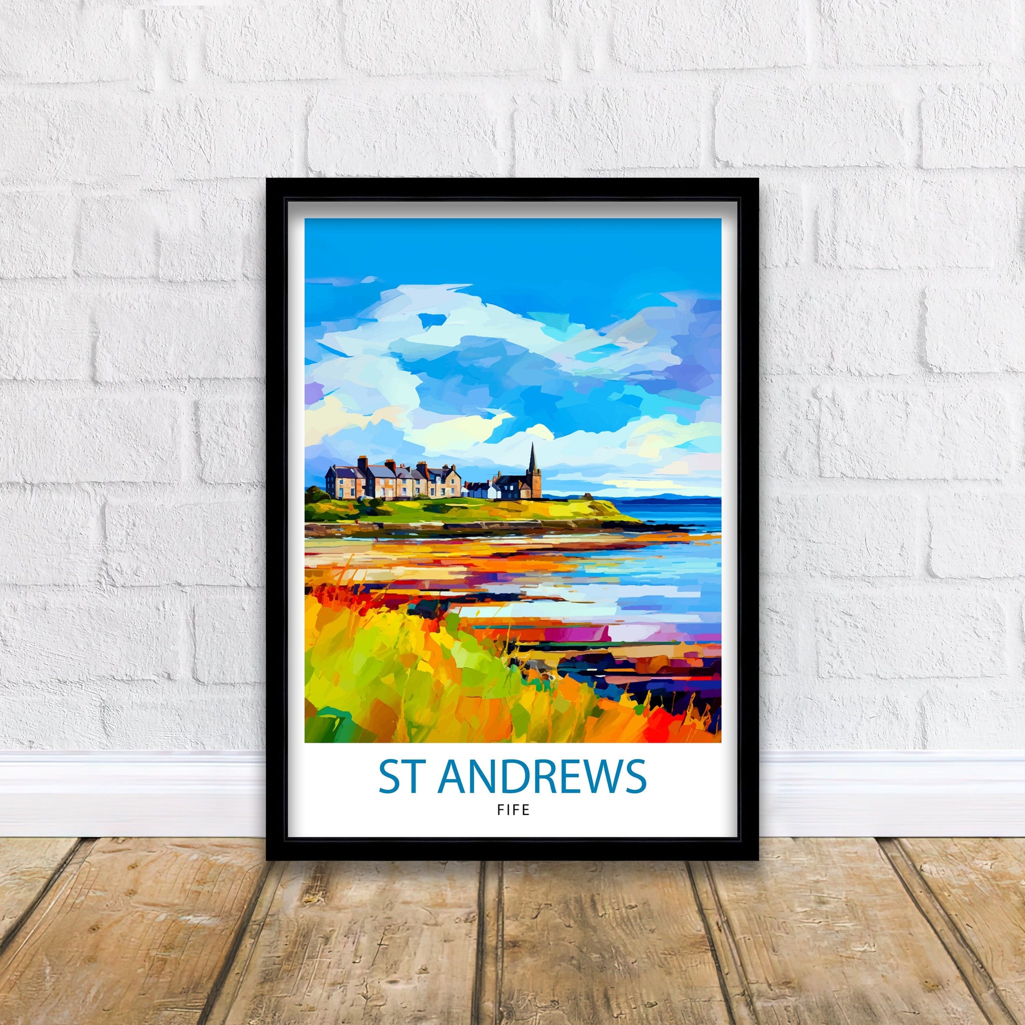 St Andrews Fife Travel Print St Andrews Wall Decor St Andrews Poster Scotland Travel Prints St Andrews Art Print St Andrews Illustration