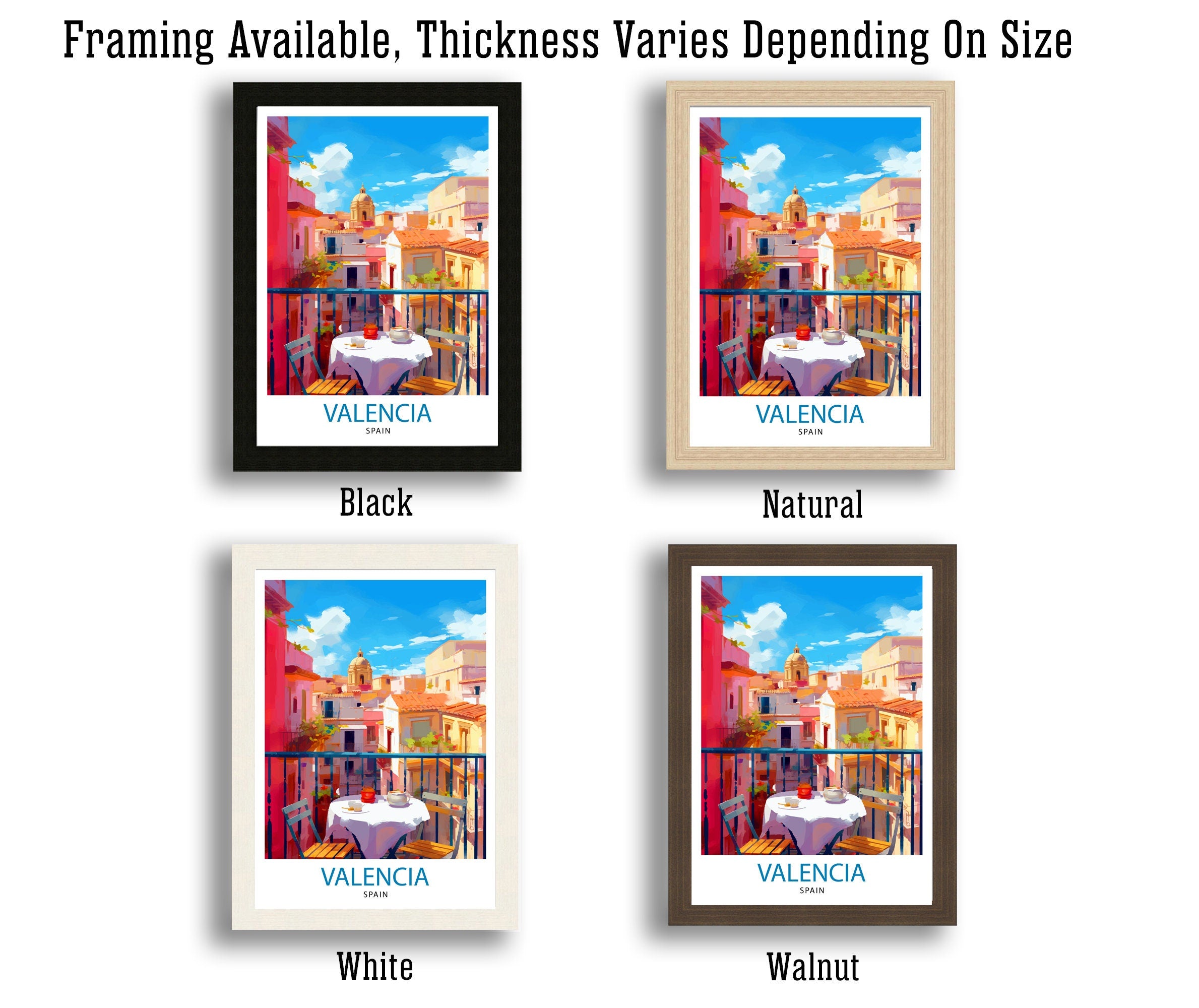 Valencia Spain Print Vibrant Cityscape Art Valencia Beach Poster Spanish Architecture Wall Art Turia Gardens Decor Mediterranean Travel Gift