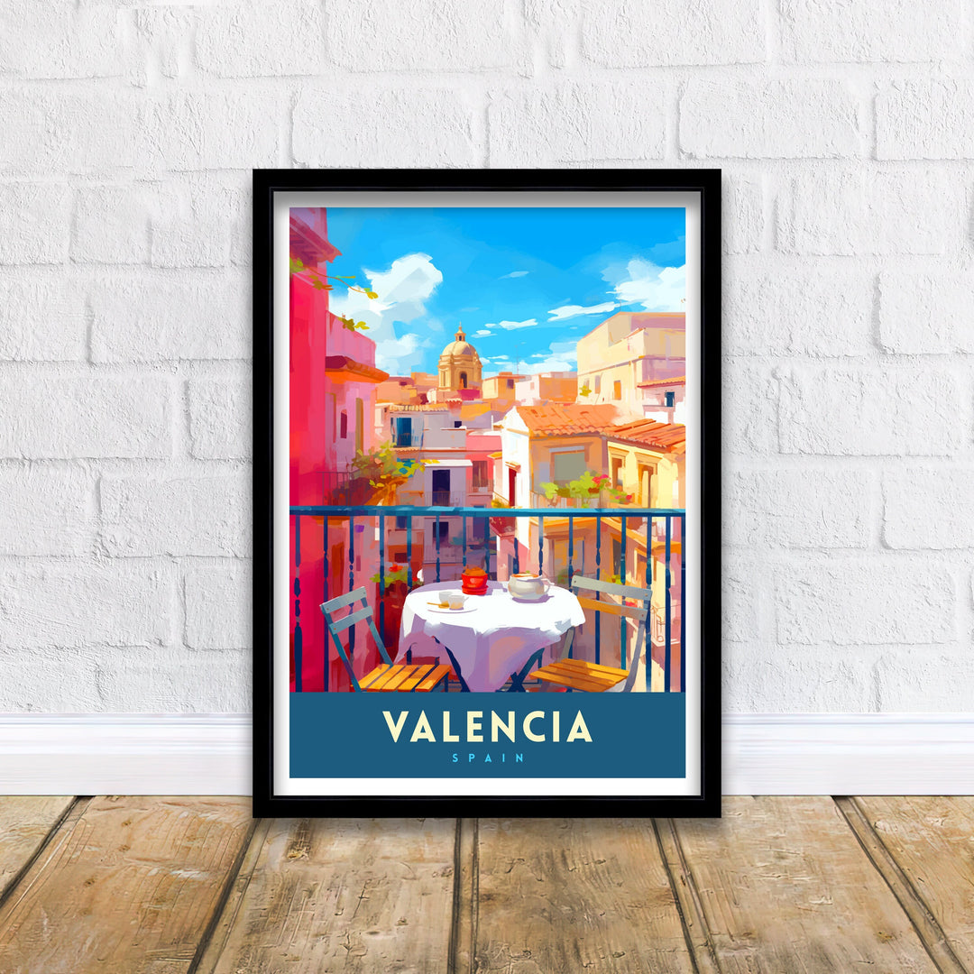 Valencia Spain Print Vibrant Cityscape Art Valencia Beach Poster Spanish Architecture Wall Art Turia Gardens Decor Mediterranean Travel Gift