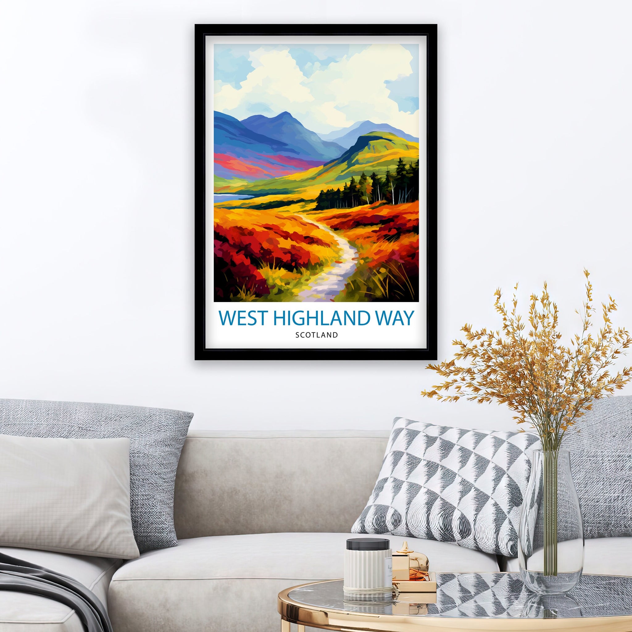 West Highland Way Scotland Print Scottish Long-Distance Trail Art Scotland Hiking Poster West Highland Path Wall Decor Outdoor