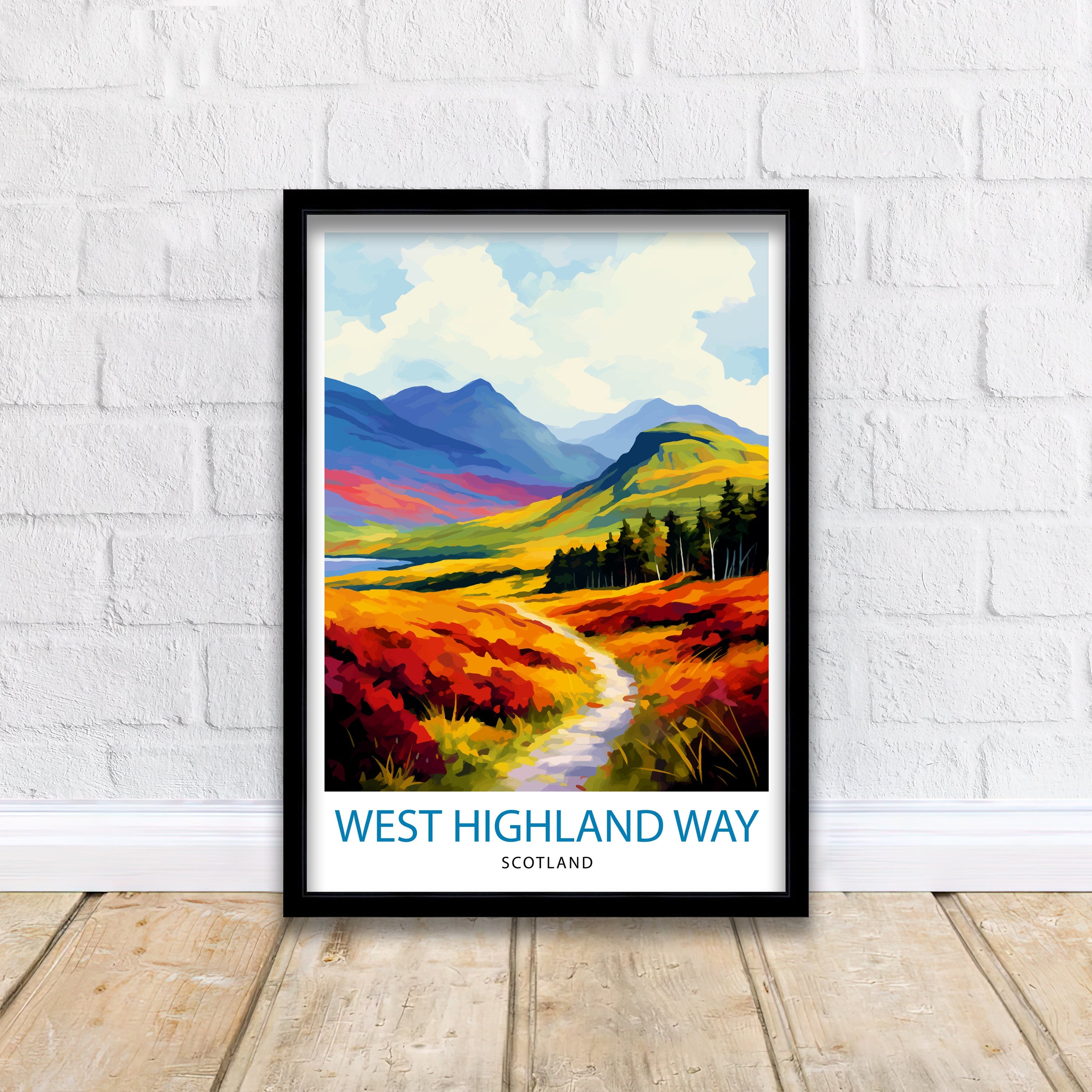 West Highland Way Scotland Print Scottish Long-Distance Trail Art Scotland Hiking Poster West Highland Path Wall Decor Outdoor