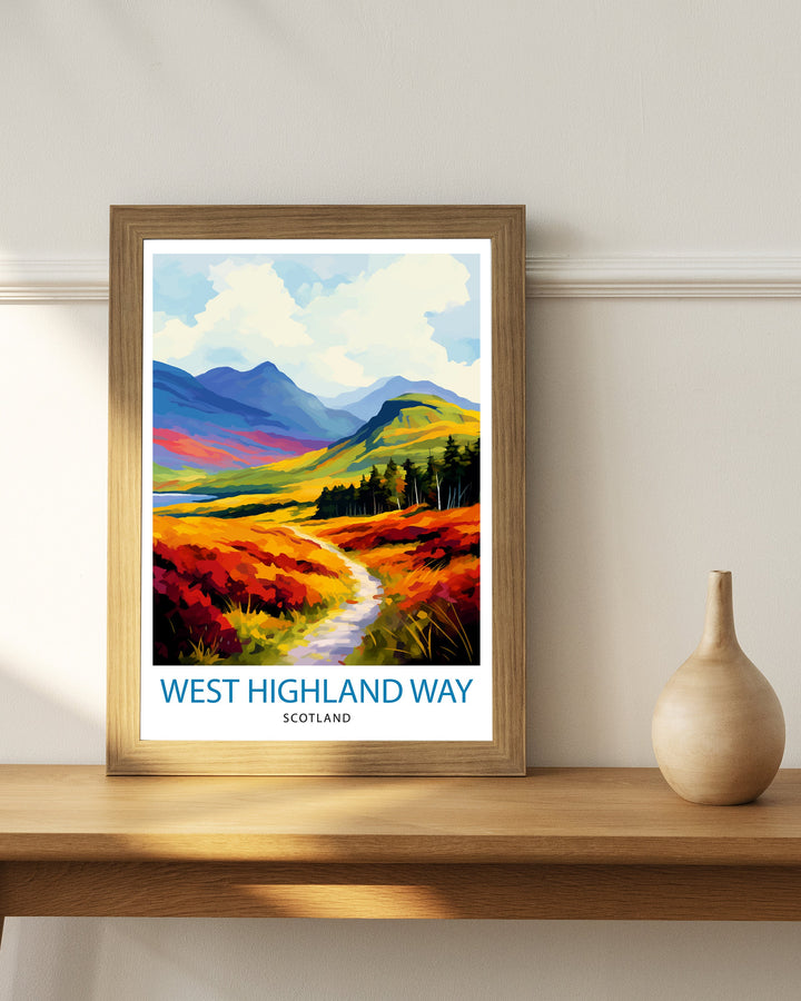 West Highland Way Scotland Print Scottish Long-Distance Trail Art Scotland Hiking Poster West Highland Path Wall Decor Outdoor