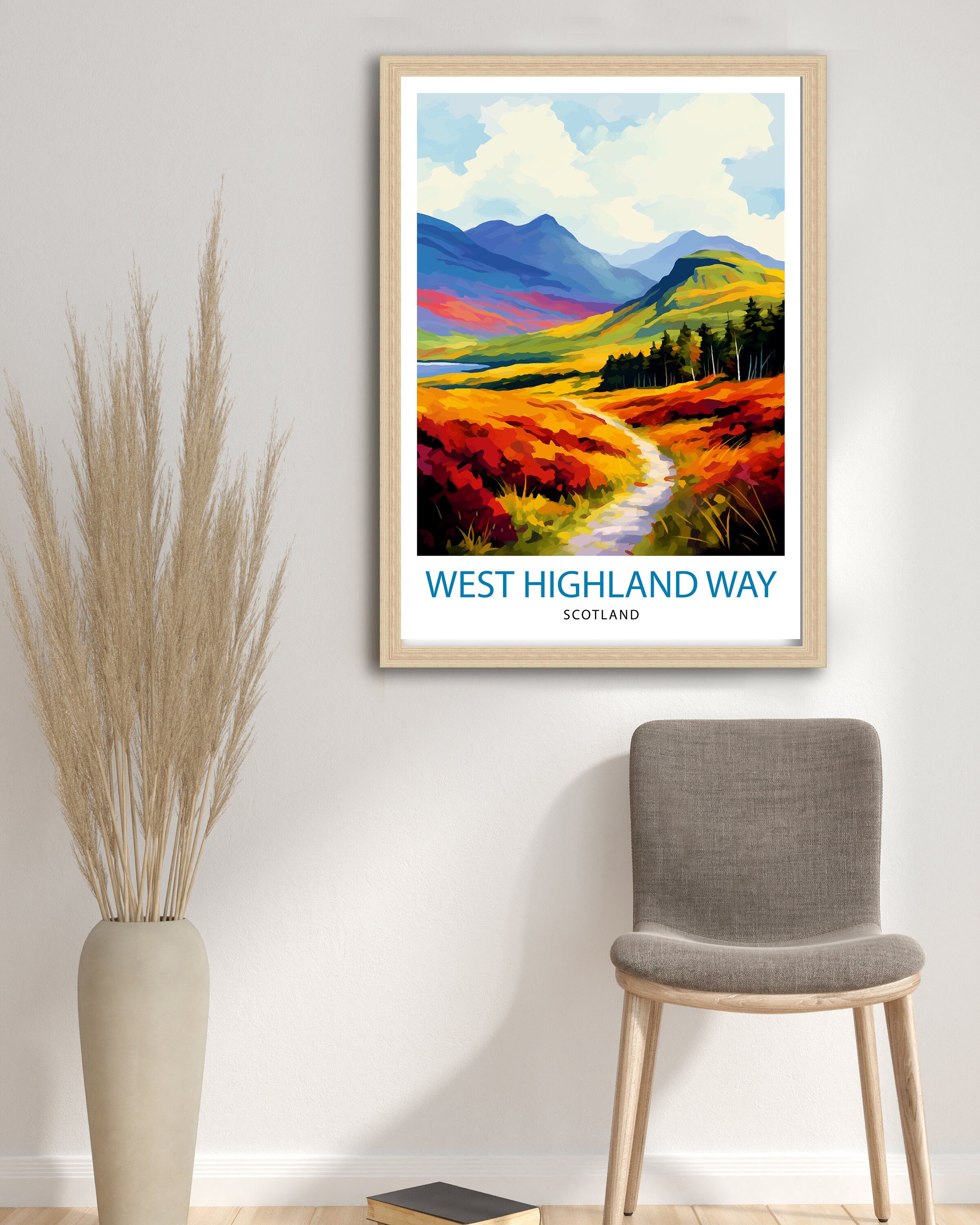 West Highland Way Scotland Print Scottish Long-Distance Trail Art Scotland Hiking Poster West Highland Path Wall Decor Outdoor