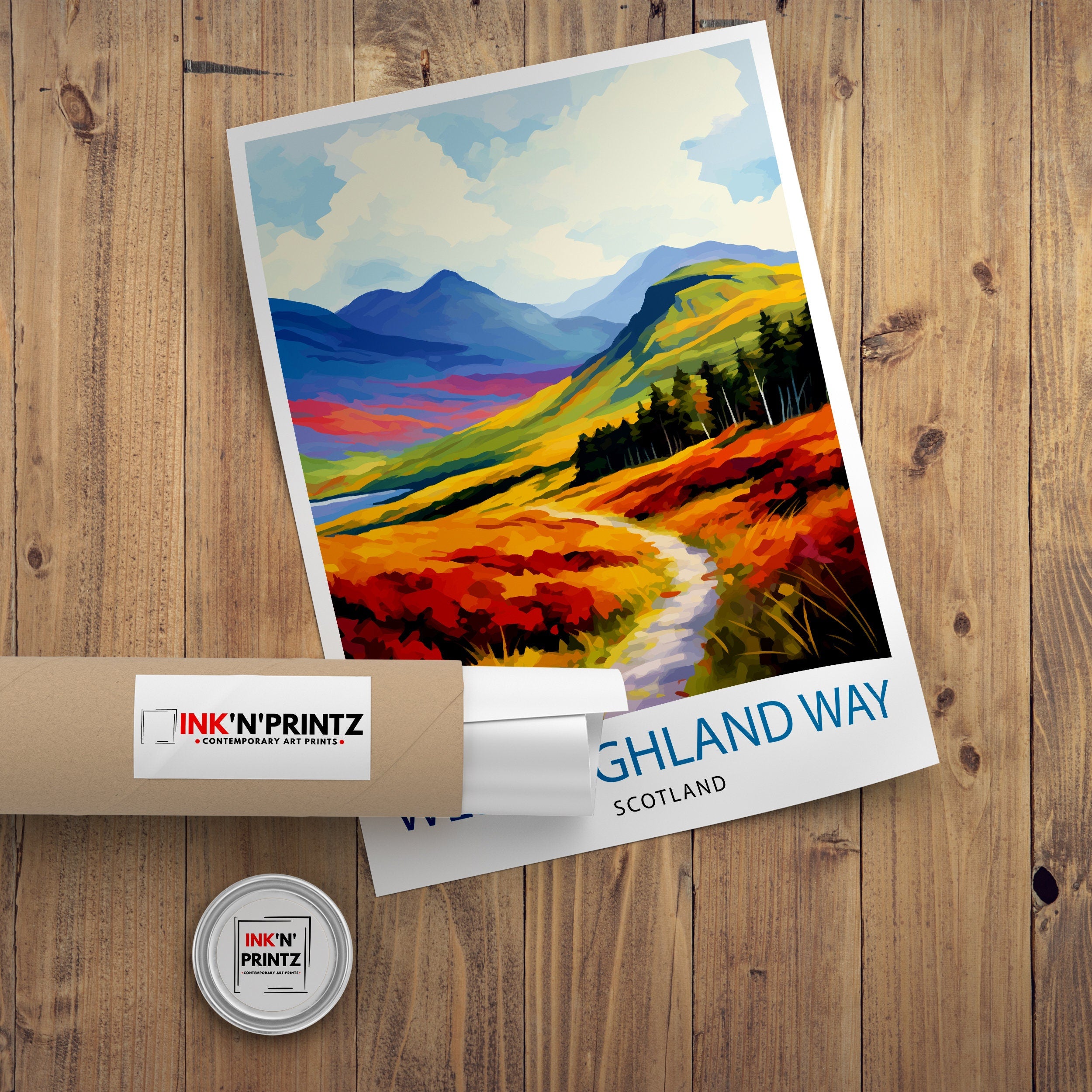 West Highland Way Scotland Print Scottish Long-Distance Trail Art Scotland Hiking Poster West Highland Path Wall Decor Outdoor