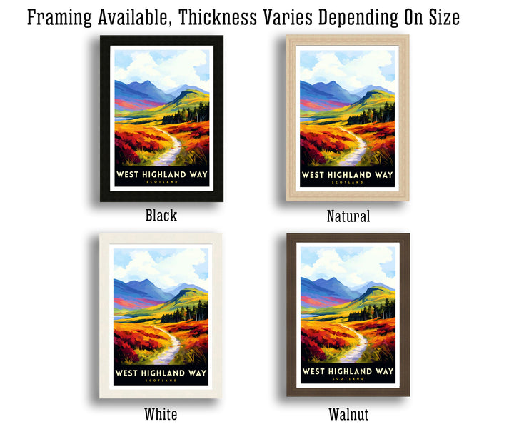 West Highland Way Scotland Print Scottish Long-Distance Trail Art Scotland Hiking Poster West Highland Path Wall Decor Outdoor