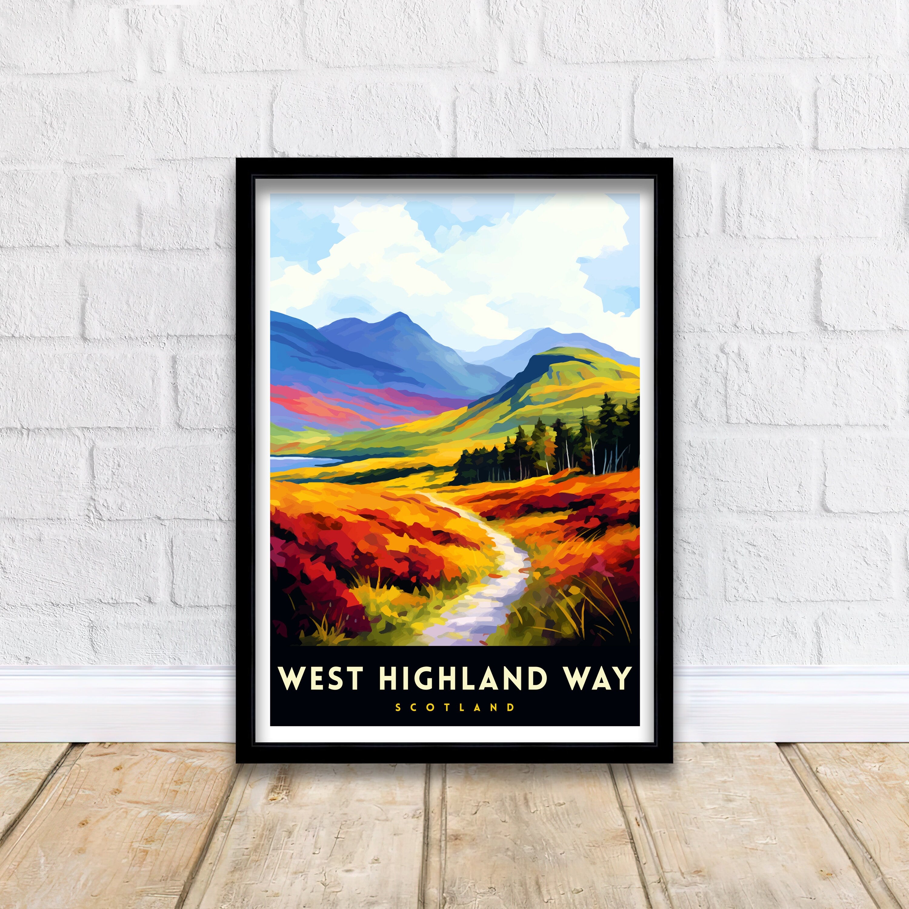West Highland Way Scotland Print Scottish Long-Distance Trail Art Scotland Hiking Poster West Highland Path Wall Decor Outdoor