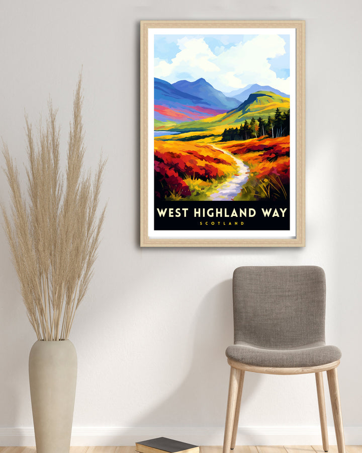 West Highland Way Scotland Print Scottish Long-Distance Trail Art Scotland Hiking Poster West Highland Path Wall Decor Outdoor
