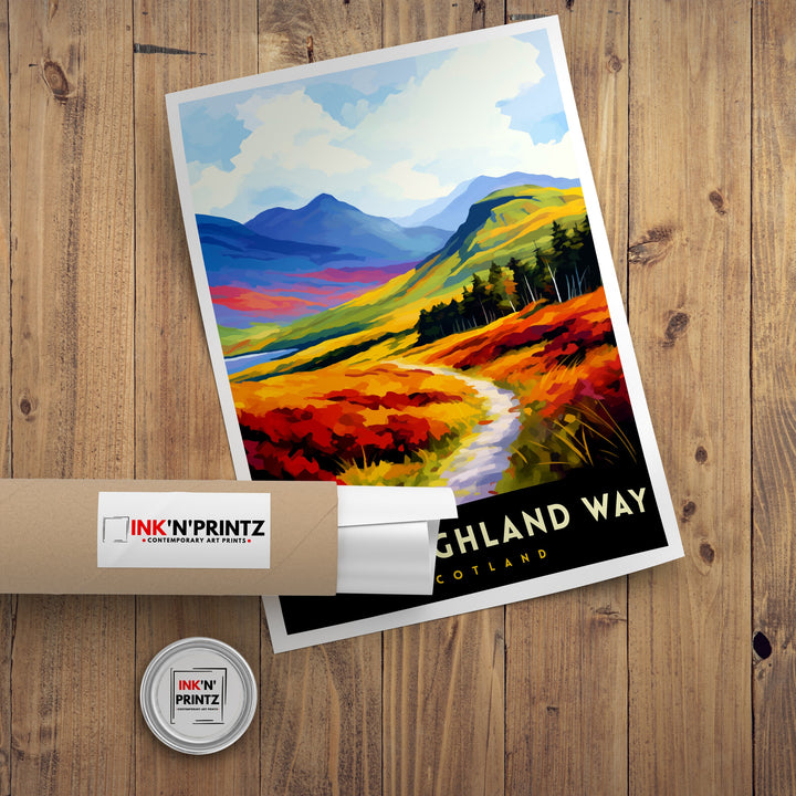 West Highland Way Scotland Print Scottish Long-Distance Trail Art Scotland Hiking Poster West Highland Path Wall Decor Outdoor