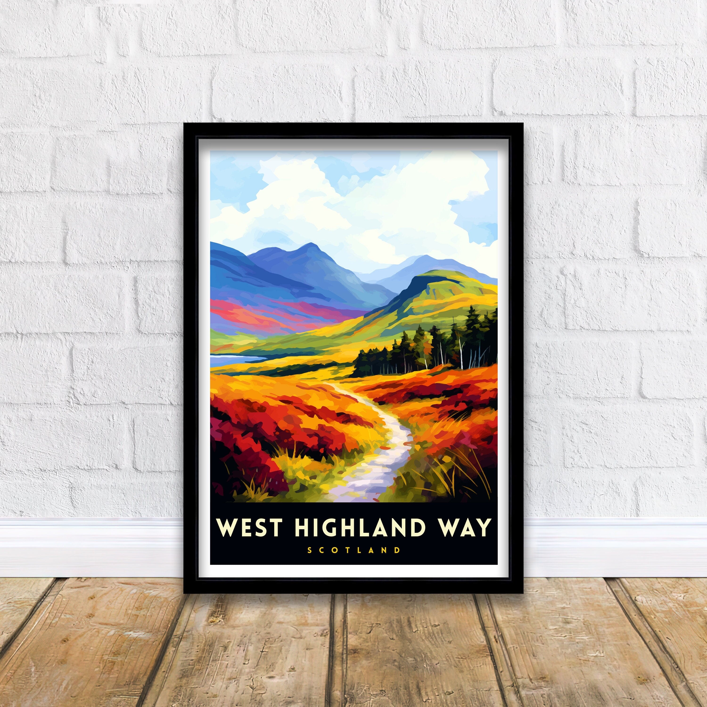 West Highland Way Scotland Print Scottish Long-Distance Trail Art Scotland Hiking Poster West Highland Path Wall Decor Outdoor
