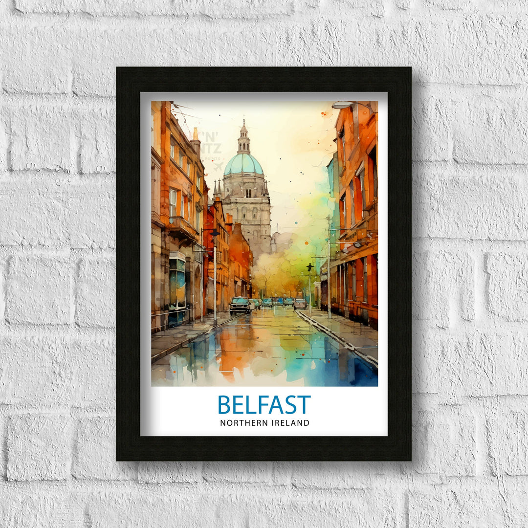 Belfast Northern Ireland Travel Poster Belfast