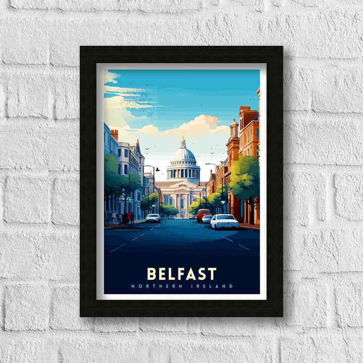 Belfast Northern Ireland Travel Print Belfast Wall Decor Belfast Home Living Decor Belfast Cityscape Illustration Travel Poster Gift