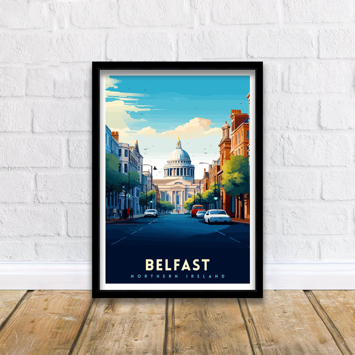 Belfast Northern Ireland Travel Print Belfast Wall Decor Belfast Home Living Decor Belfast Cityscape Illustration Travel Poster Gift