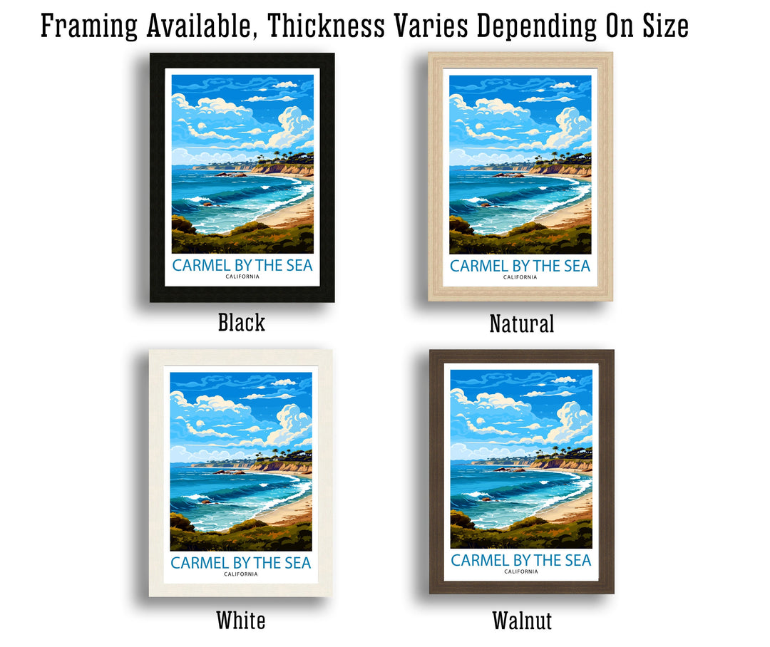 Carmel-by-the-Sea California Travel Print| Carmel Wall Art Home Living Decor Travel Poster Gift for Carmel California Coastal Decor