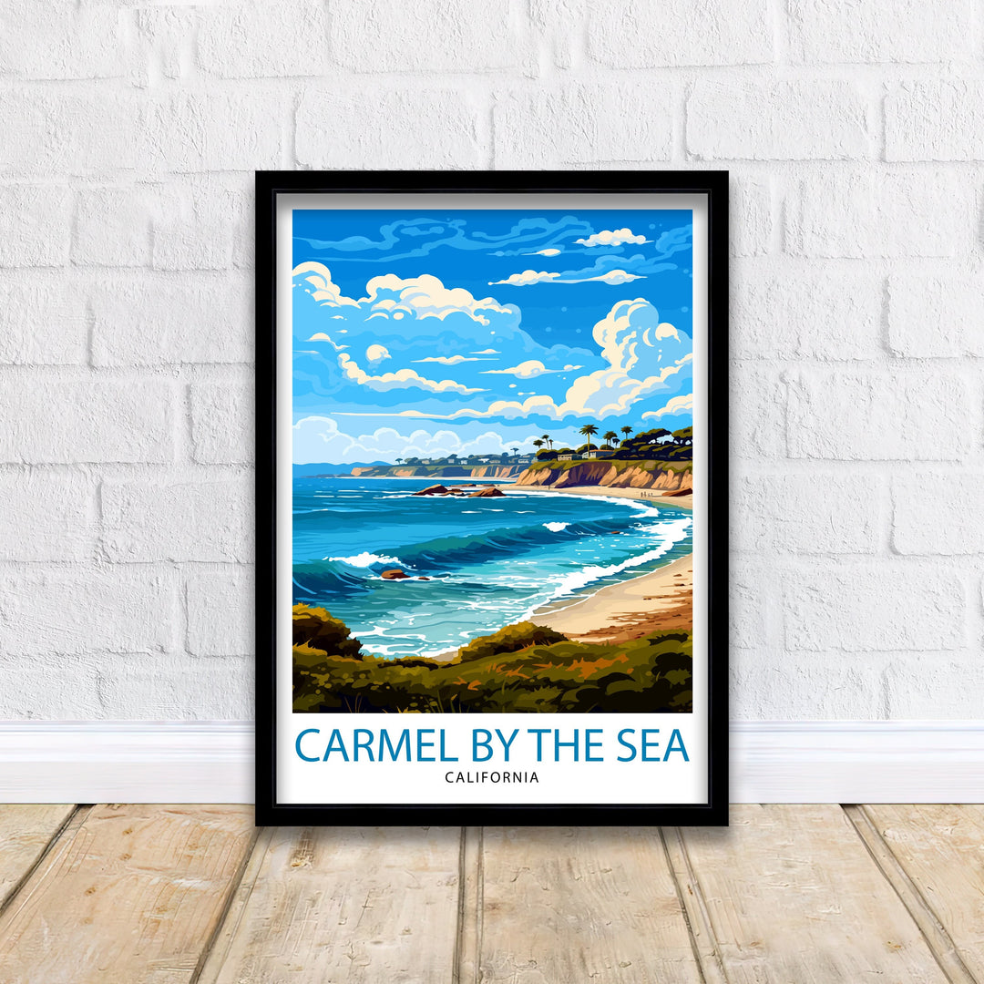 Carmel-by-the-Sea California Travel Print| Carmel Wall Art Home Living Decor Travel Poster Gift for Carmel California Coastal Decor
