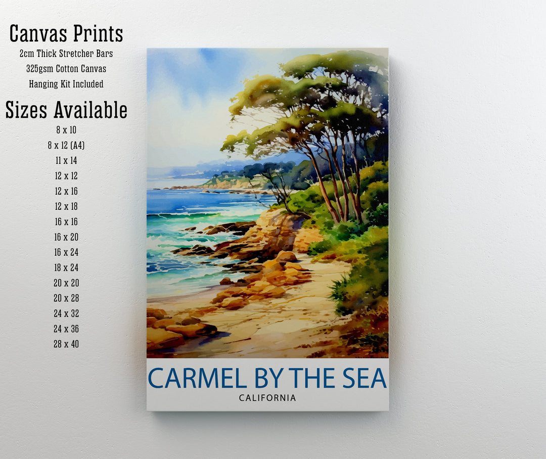 Carmel-by-the-Sea California Travel Print| Carmel Wall Art Home Living Decor Travel Poster Gift for Carmel California Coastal Decor