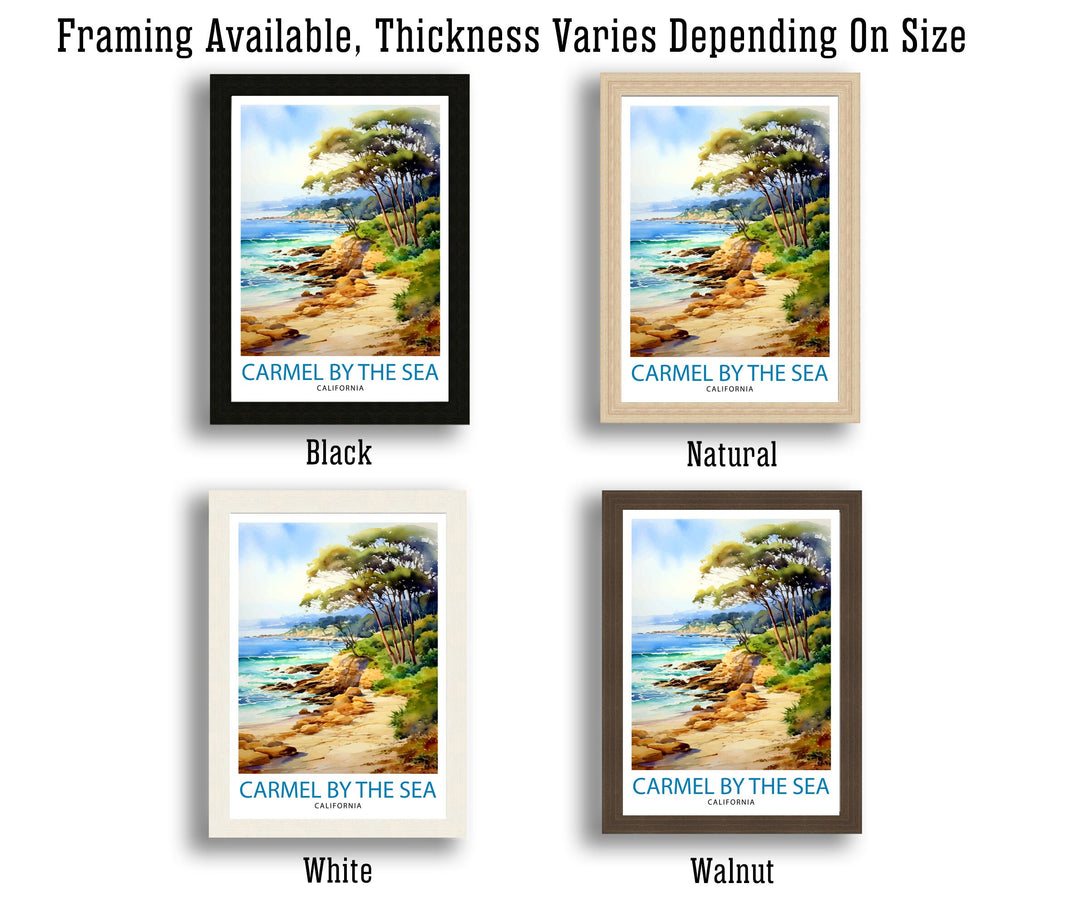 Carmel-by-the-Sea California Travel Print| Carmel Wall Art Home Living Decor Travel Poster Gift for Carmel California Coastal Decor