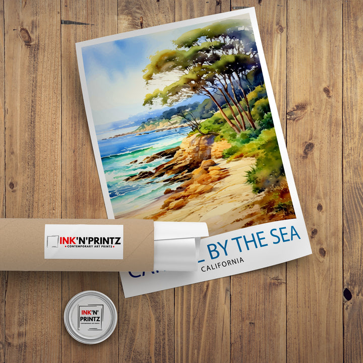 Carmel-by-the-Sea California Travel Print| Carmel Wall Art Home Living Decor Travel Poster Gift for Carmel California Coastal Decor