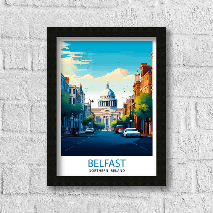 Belfast Northern Ireland Travel Print Belfast Wall Decor Belfast Home Living Decor Belfast Cityscape Illustration Travel Poster Gift