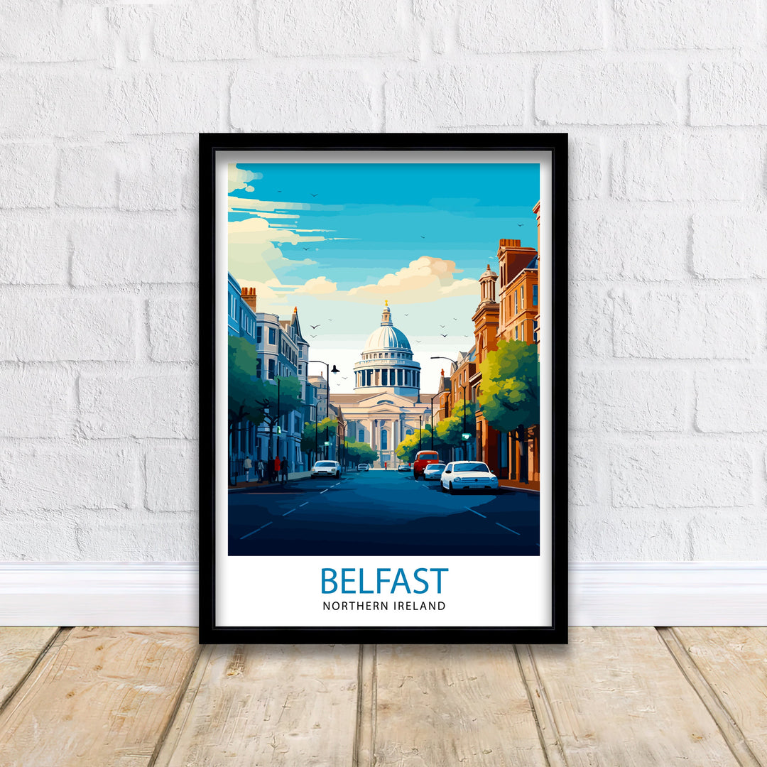 Belfast Northern Ireland Travel Print Belfast Wall Decor Belfast Home Living Decor Belfast Cityscape Illustration Travel Poster Gift