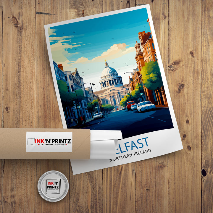 Belfast Northern Ireland Travel Print Belfast Wall Decor Belfast Home Living Decor Belfast Cityscape Illustration Travel Poster Gift