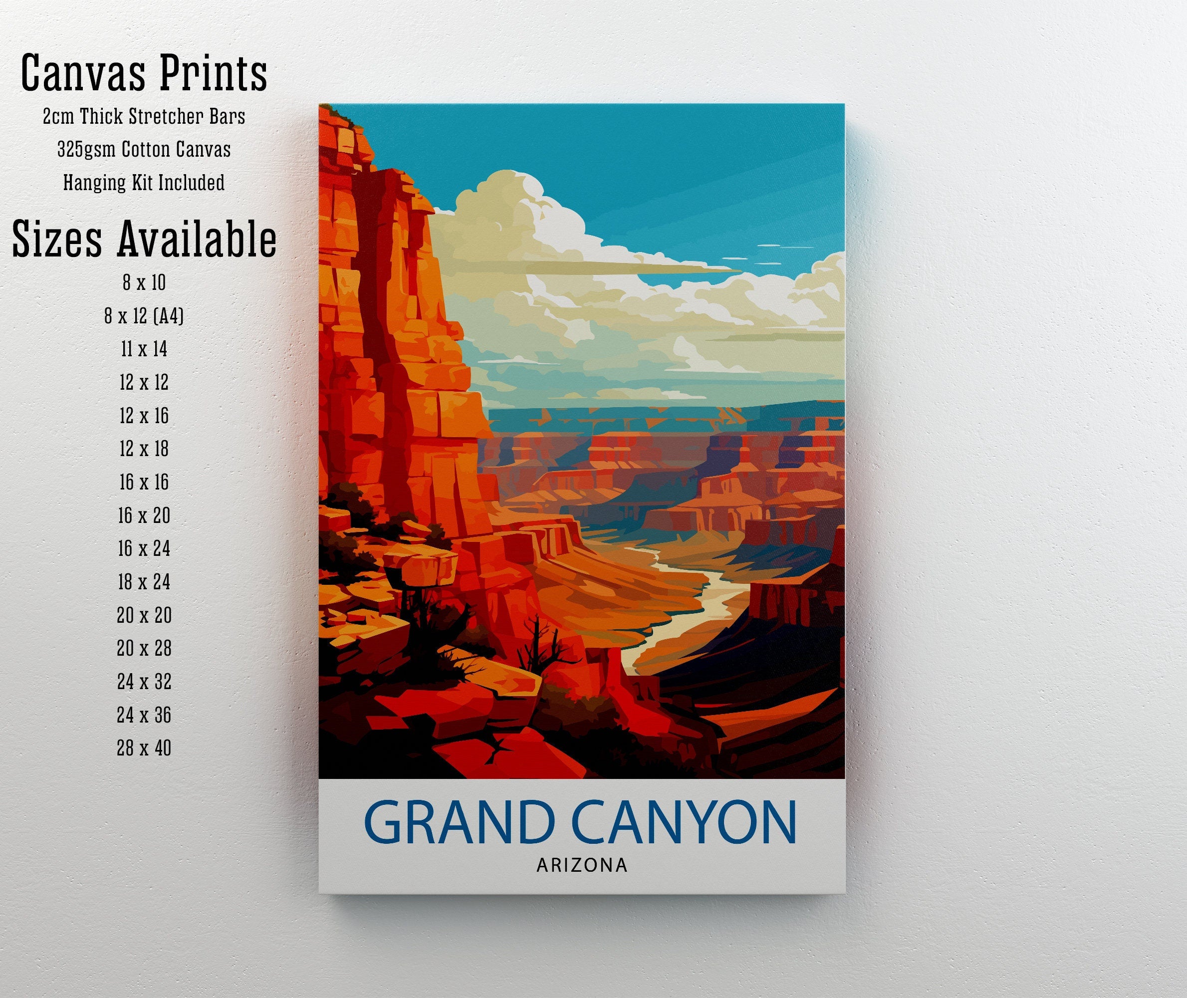 Grand Canyon Travel Print | Grand Canyon | Grand Canyon Print | Grand Canyon Poster | Wall Art | National Park | Arizona Wall Art