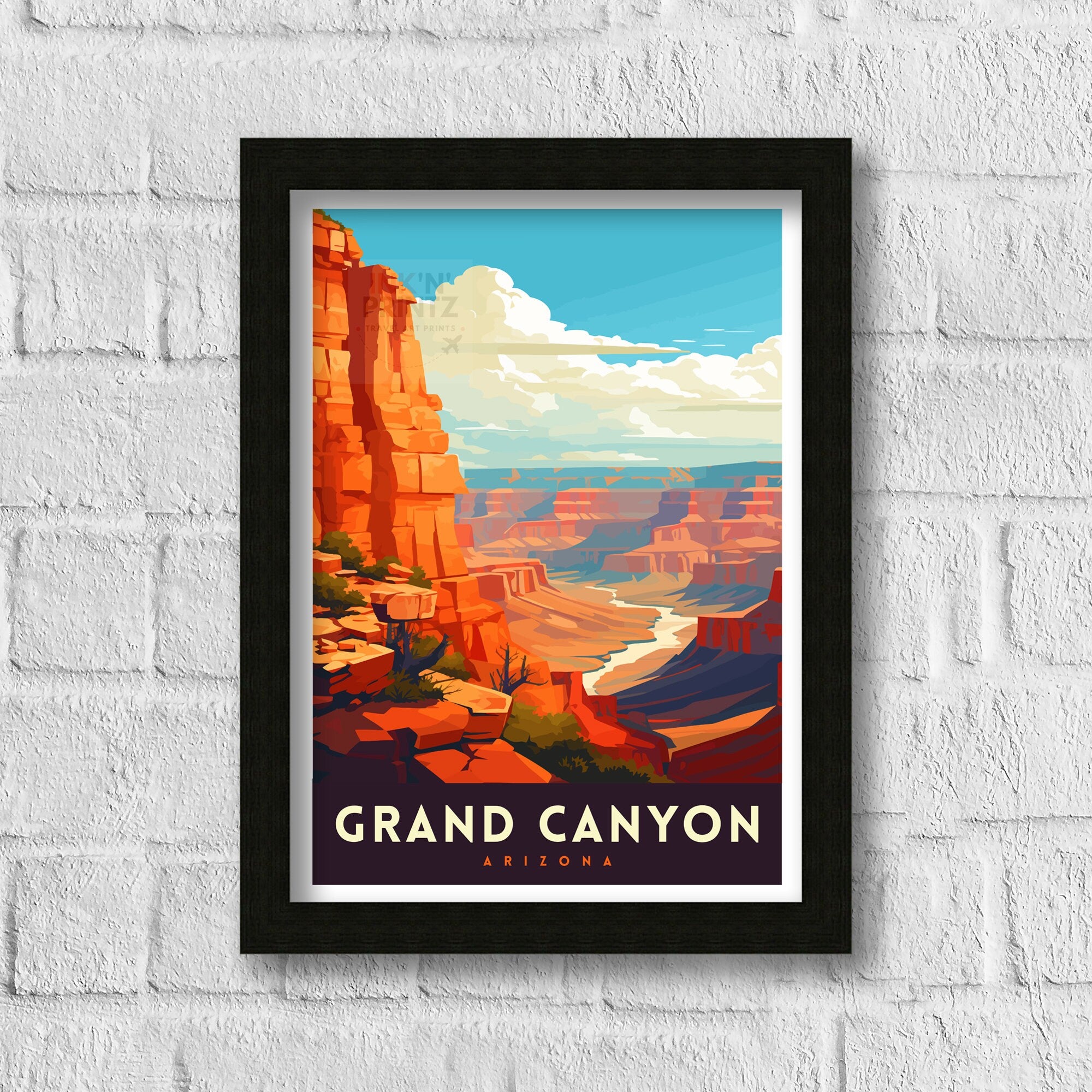 Grand Canyon Travel Print | Grand Canyon | Grand Canyon Print | Grand Canyon Poster | Wall Art | National Park | Arizona Wall Art