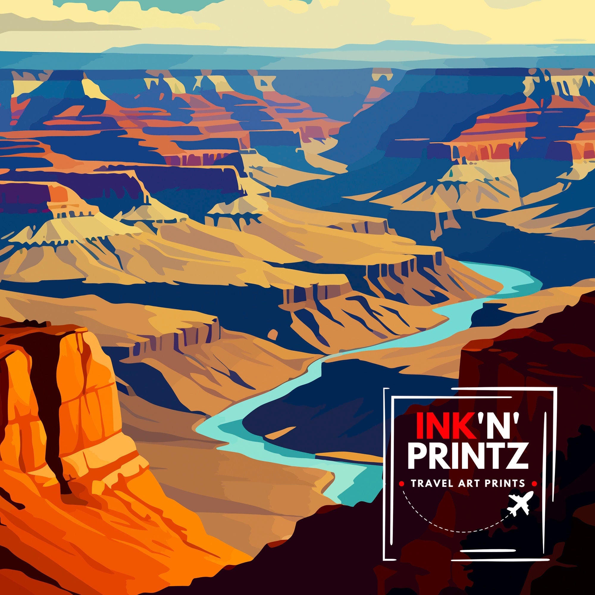 Grand Canyon Travel Print | Grand Canyon | Grand Canyon Print | Grand Canyon Poster | Wall Art | National Park | Arizona Wall Art