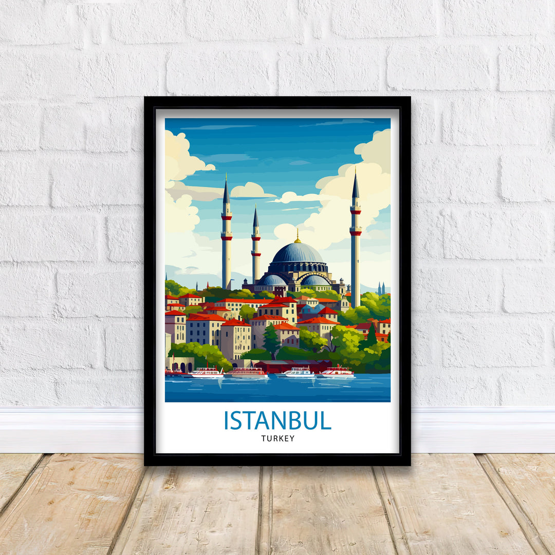 Istanbul Turkey Travel Poster Istanbul Wall Art Turkey Illustration Istanbul Travel Poster Turkey Home Decor Gift for Travelers