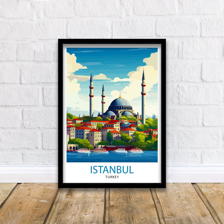 Istanbul Turkey Travel Poster Istanbul Wall Art Turkey Illustration Istanbul Travel Poster Turkey Home Decor Gift for Travelers