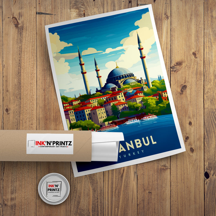 Istanbul Turkey Travel Poster Istanbul Wall Art Turkey Illustration Istanbul Travel Poster Turkey Home Decor Gift for Travelers