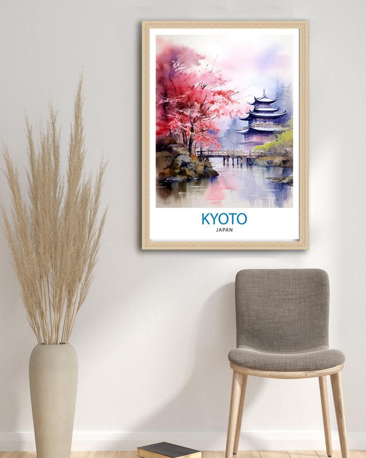 Kyoto Japan Travel Poster Kyoto