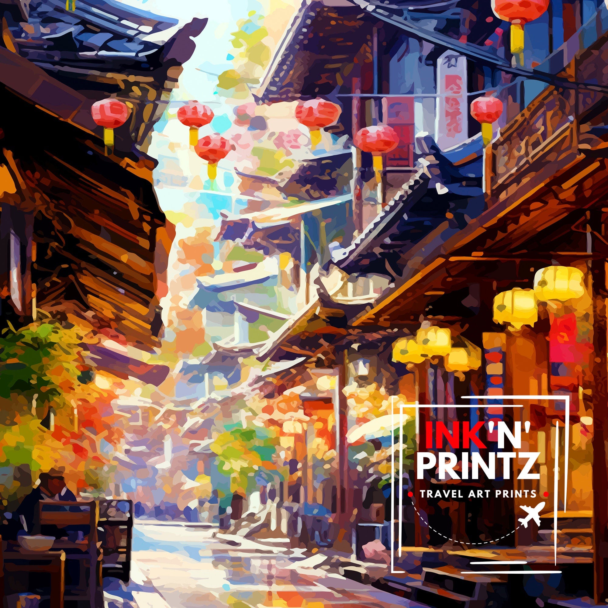 Kyoto Japan Travel Print Kyoto Wall Decor Kyoto Poster Japan Travel Prints Kyoto Art Print Kyoto Illustration Kyoto Wall Art