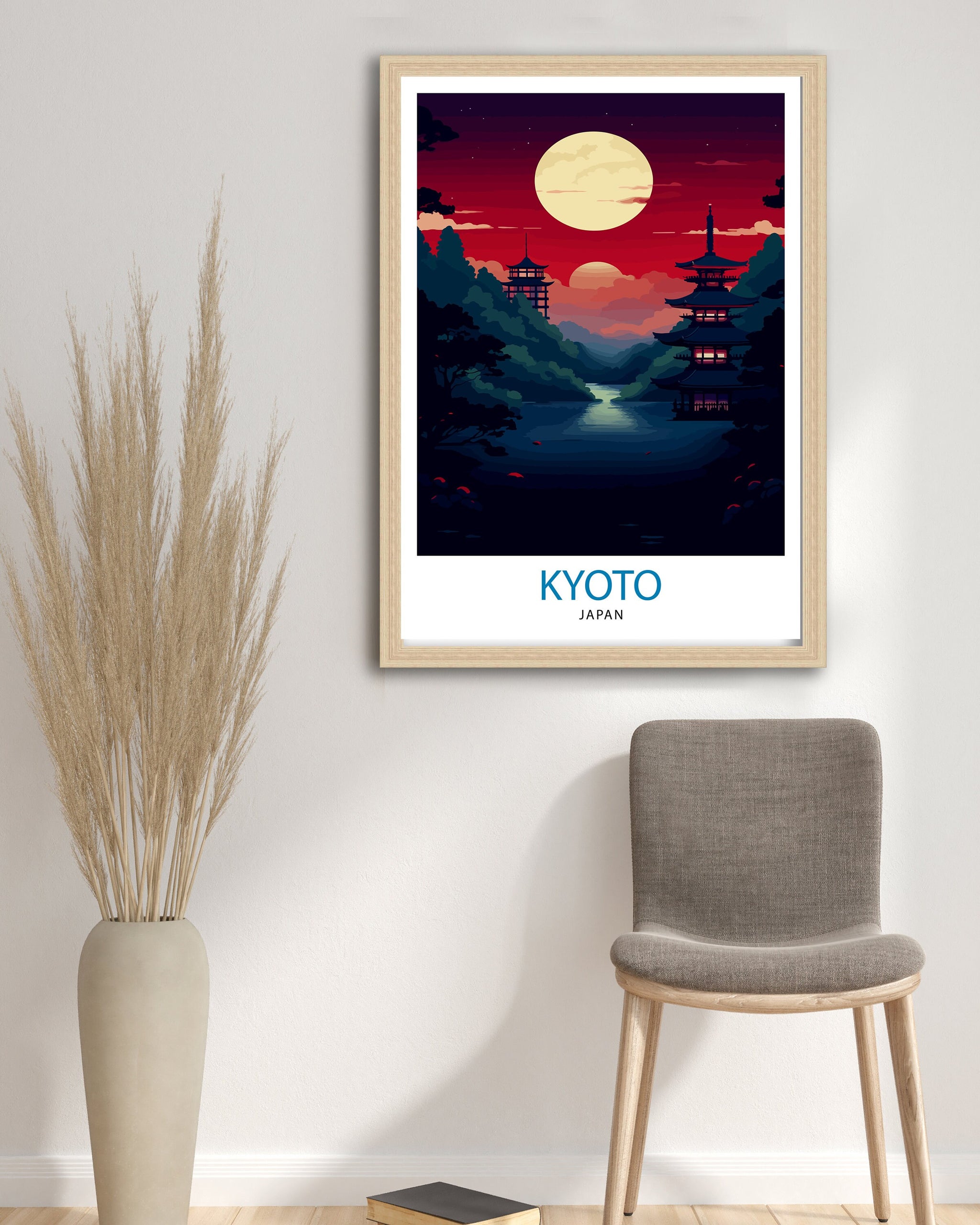Kyoto Japan Travel Print Kyoto Wall Decor Kyoto Poster Japan Travel Prints Kyoto Art Print Kyoto Illustration Kyoto Wall Art
