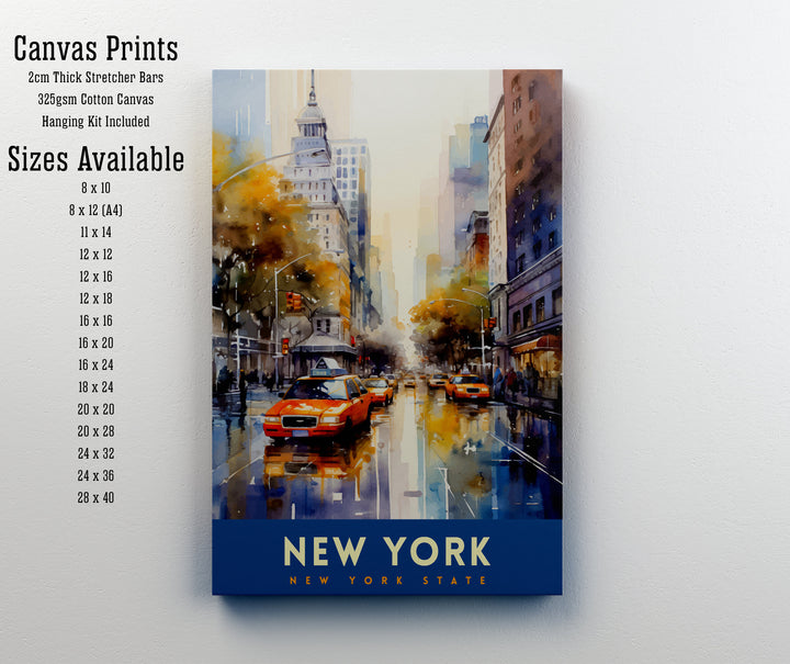 New York City Travel Print| New York Wall Art NYC Illustration Travel Poster Gift for New York Home Decor