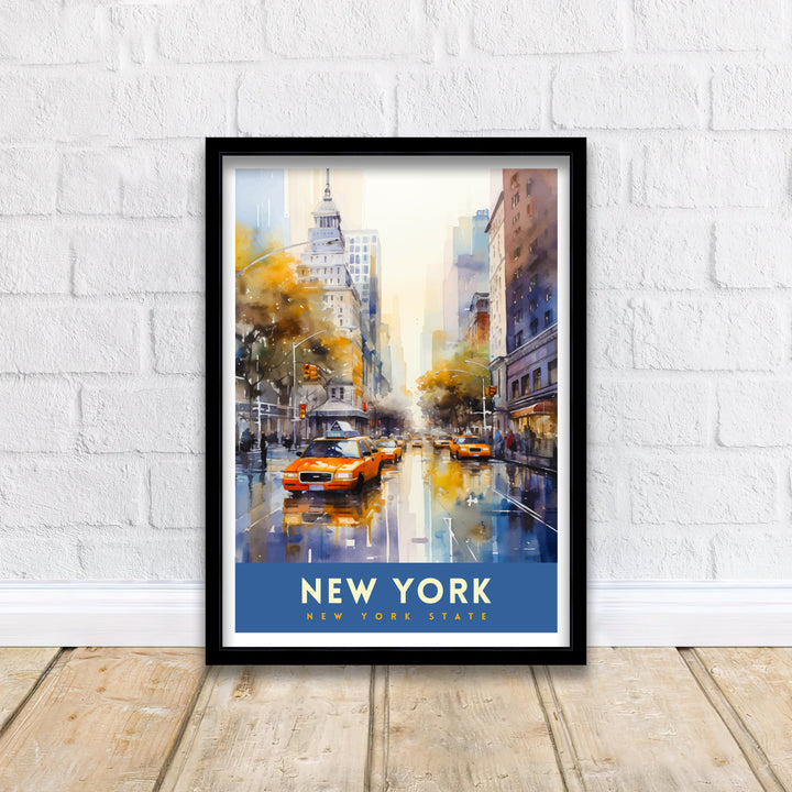 New York City Travel Print| New York Wall Art NYC Illustration Travel Poster Gift for New York Home Decor