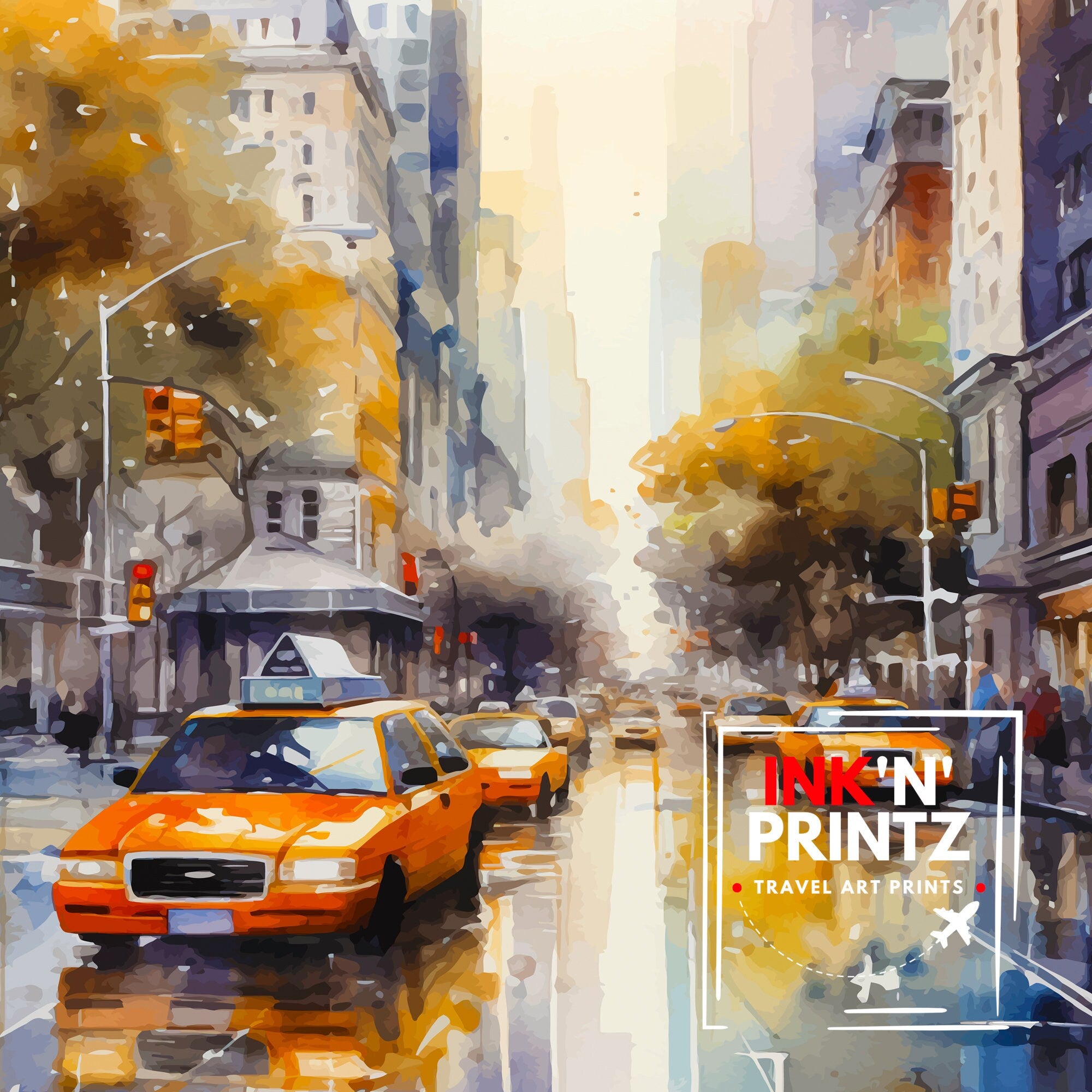 New York City Travel Print| New York Wall Art NYC Illustration Travel Poster Gift for New York Home Decor