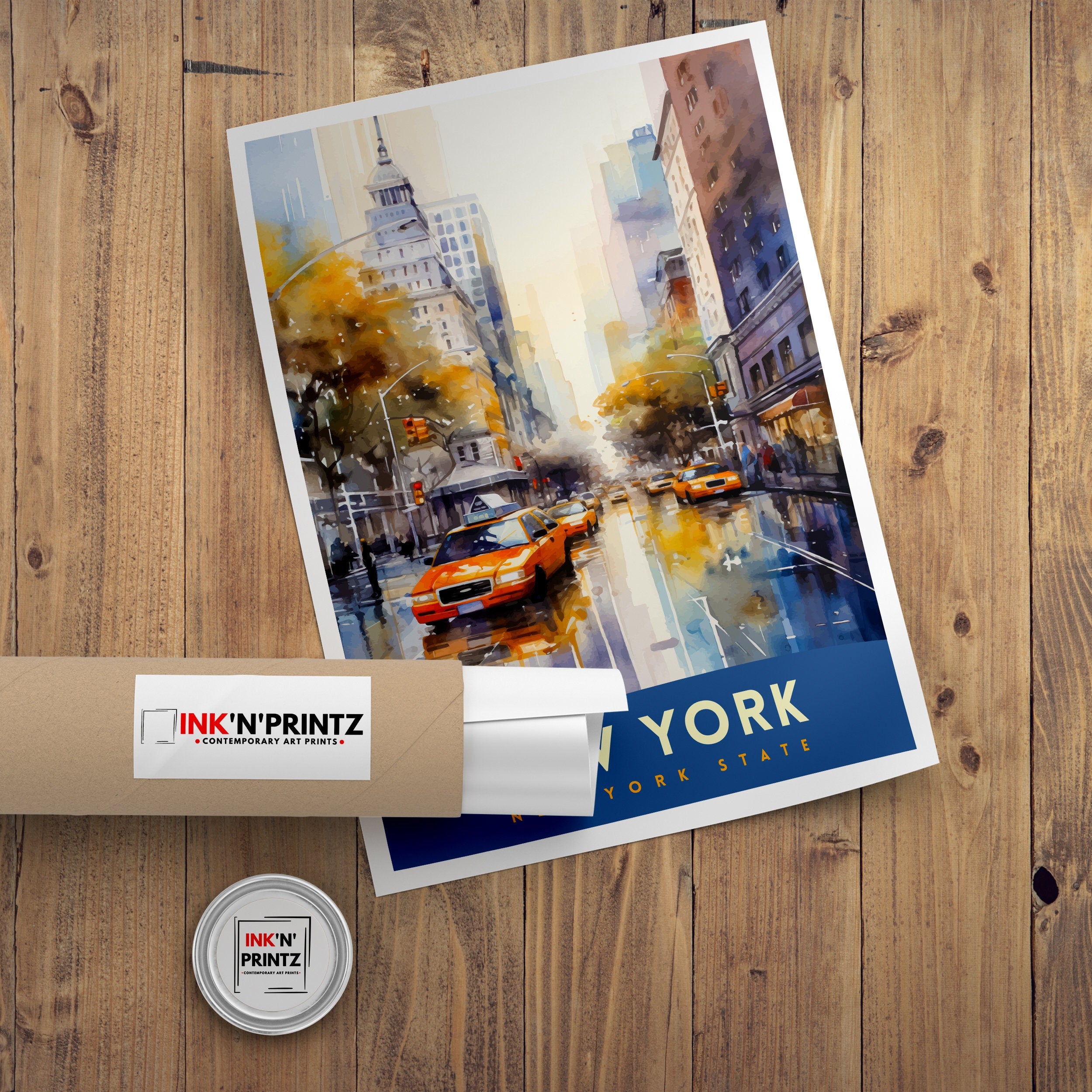 New York City Travel Print| New York Wall Art NYC Illustration Travel Poster Gift for New York Home Decor