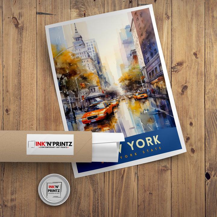 New York City Travel Print| New York Wall Art NYC Illustration Travel Poster Gift for New York Home Decor